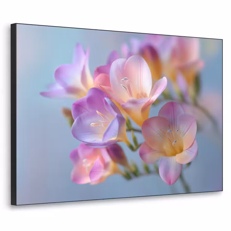 Bloemen - Paars - Overloop - Meeldraden Textielframe zwart klein -3d