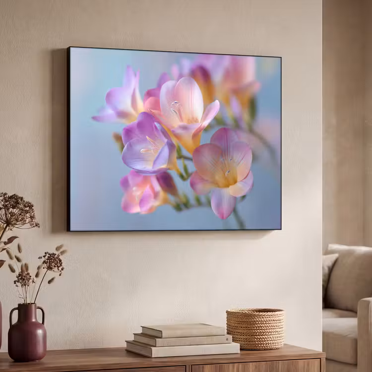 Bloemen - Paars - Overloop - Meeldraden Textielframe - compleet frame klein -sfeer3