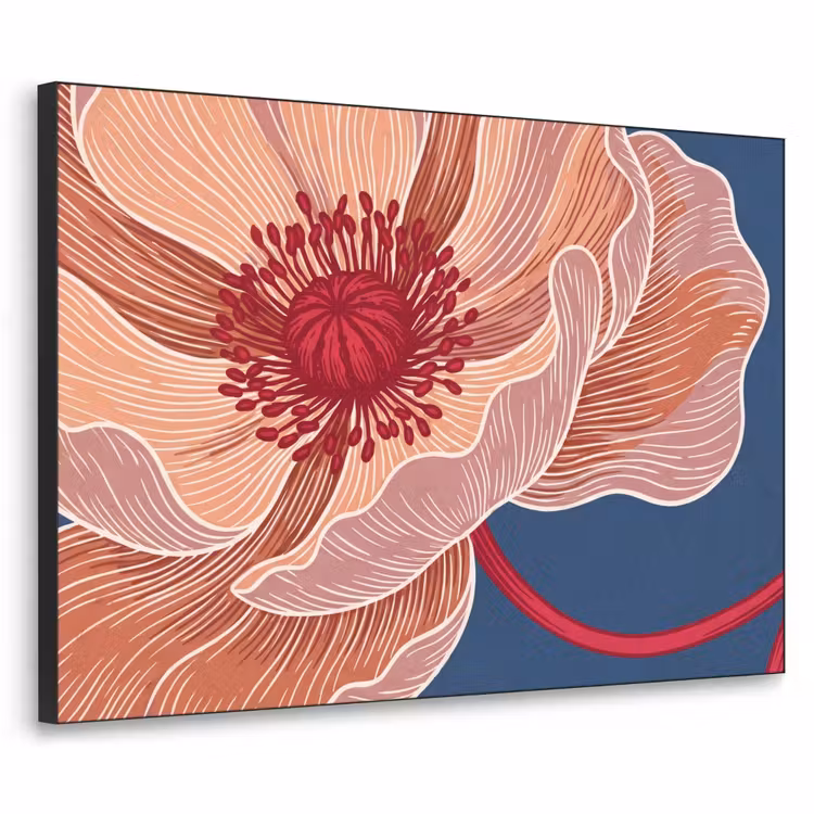 Art Frame - Blumen – Modern – Abstrakt - Bloemen - Modern - Abstract Textielframe zwart klein