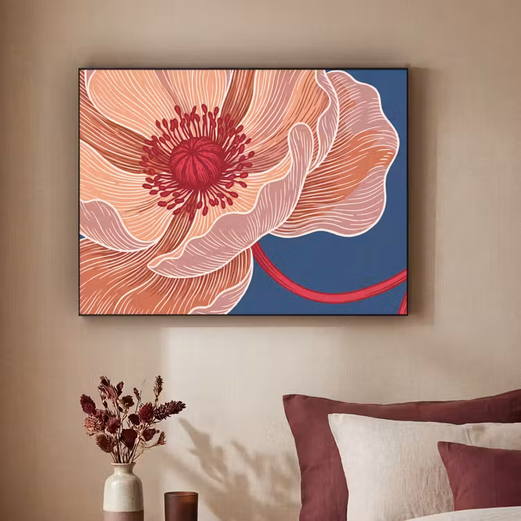 Art Frame - Blumen – Modern – Abstrakt - Bloemen - Modern - Abstract Textielframe zwart klein