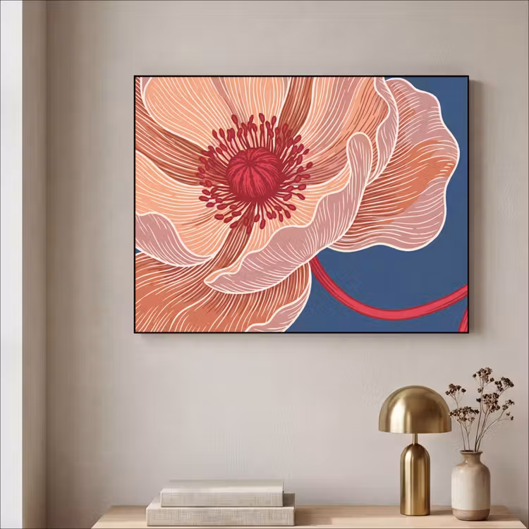 Art Frame - Blumen – Modern – Abstrakt - Bloemen - Modern - Abstract Textielframe zwart klein