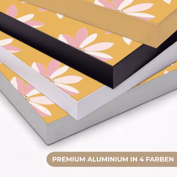 Bloemen - Modern - Geel Textielframe zwart klein 947 -USP_kleurenDE