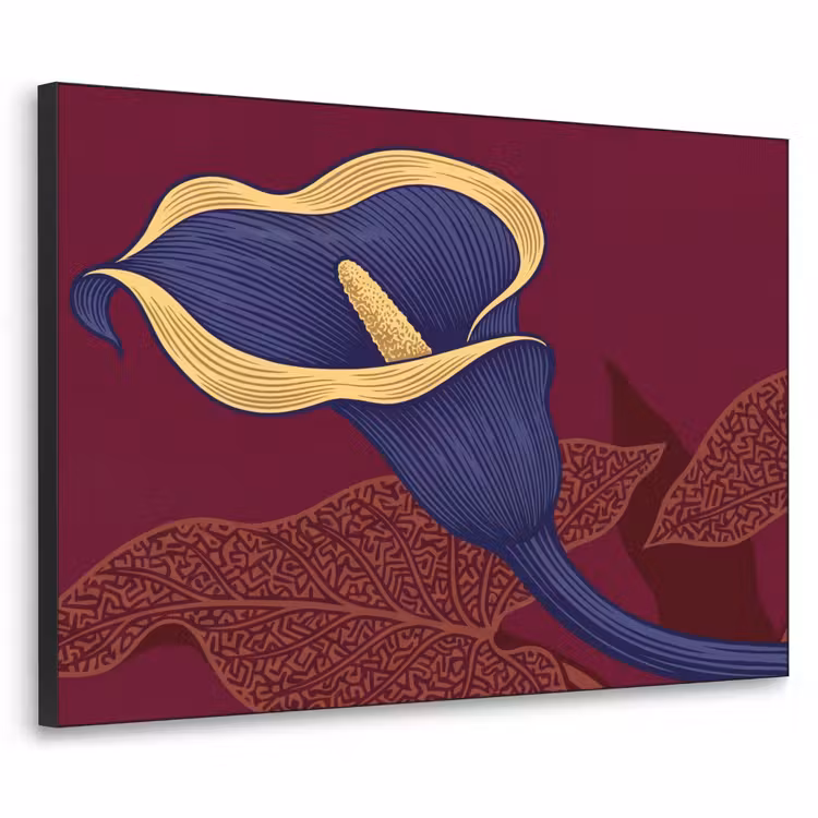 Art Frame - Blumen – Modern – Lila - Bloemen - Modern - Paars Textielframe zwart klein
