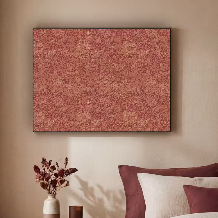 Bloemen - Motief - Rood Textielframe zwart klein 947 -sfeer1