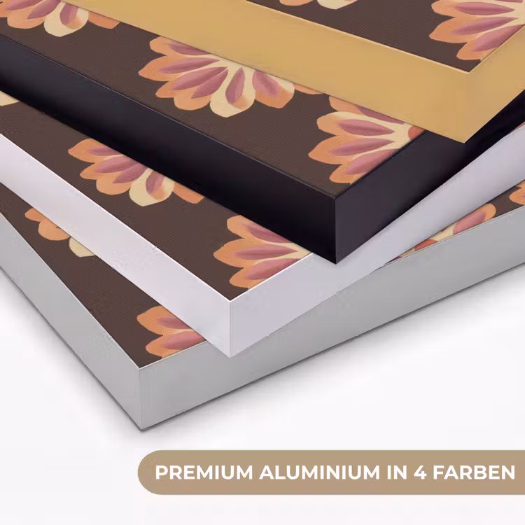 Bloemen - Patroon - Bruin Textielframe zwart klein 947 -USP_kleurenDE