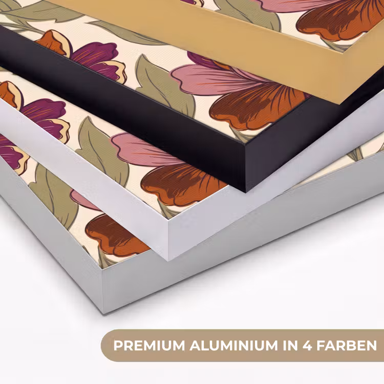 Bloemen - Patroon - Natuur - Modern - Paars Textielframe zwart klein -USP_kleurenDE