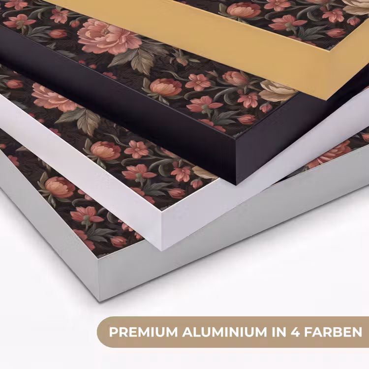 Bloemen - Patroon - Natuur - Vintage - Roze Textielframe zwart klein -USP_kleurenDE