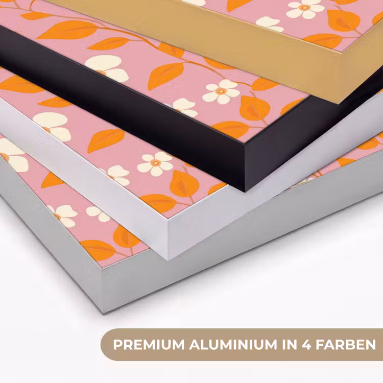 Bloemen - Patroon - Oranje Textielframe zwart klein 947 -USP_kleurenDE