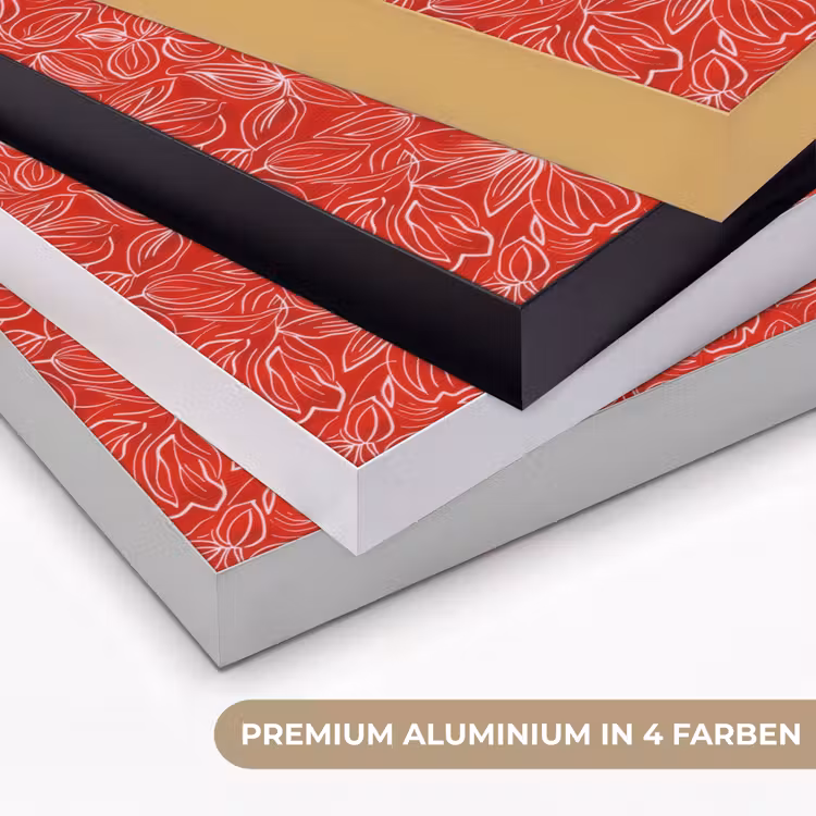 Bloemen - Patroon - Rood Textielframe zwart klein 947 -USP_kleurenDE