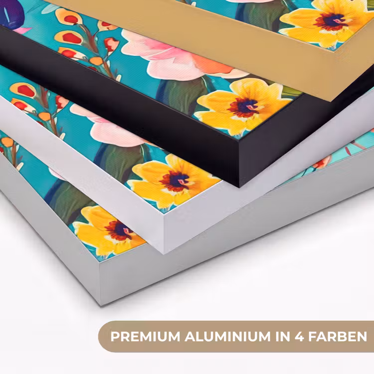 Bloemen - Olieverf - Kleurrijk - Natuur Textielframe zwart klein -USP_kleurenDE