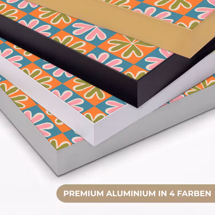 Bloemen - Retro - Patroon - Kleurrijk Textielframe zwart klein 947 -USP_kleurenDE
