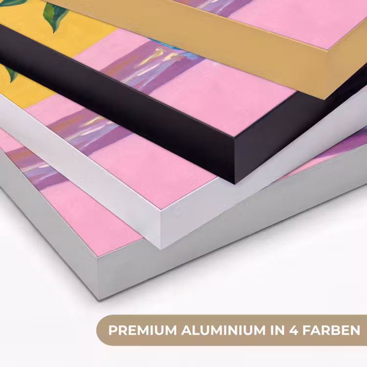 Art Frame - Blumen – Rosa – Modern - Bloemen - Roze - Modern Textielframe zwart klein