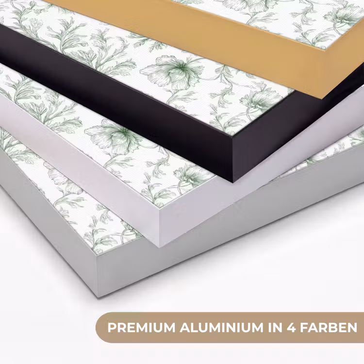 Bloemen - Getekend - Groen Textielframe zwart klein 947 -USP_kleurenDE