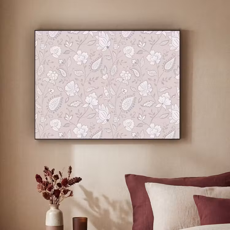 Bloemen - Getekend - Lavendel Textielframe zwart klein 947 -sfeer1