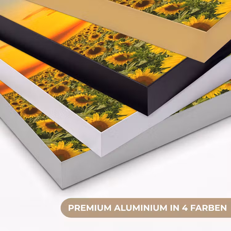 Bloemen - Zonnebloem - Zonsondergang - Nacht - Oranje Textielframe zwart klein -USP_kleurenDE