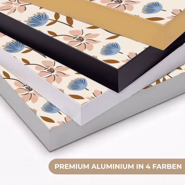 Bloemen - Wild - Blauw Textielframe zwart klein 947 -USP_kleurenDE