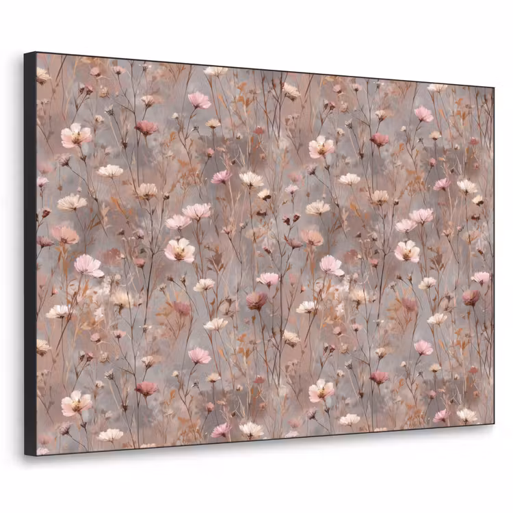 Bloemen - Wild - Pastel Textielframe zwart klein 947 -3d