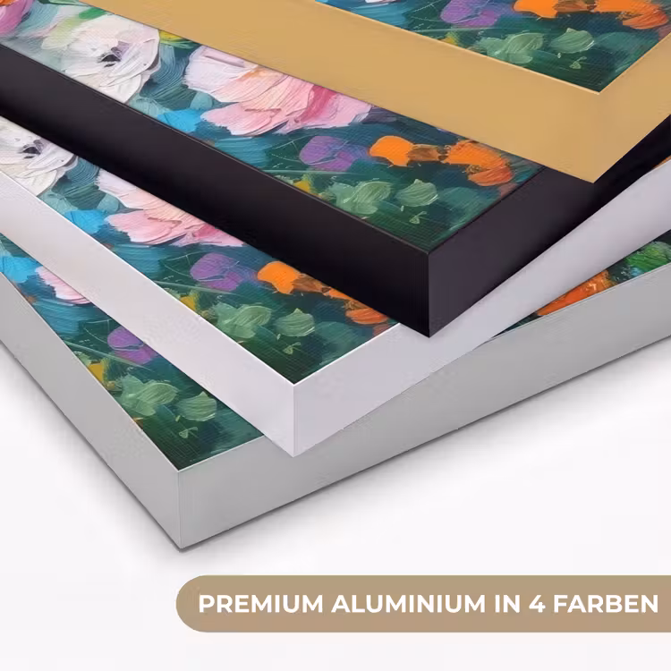 Bloemen explosie - Heldere kleuren - Vrolijk Textielframe zwart klein -USP_kleurenDE