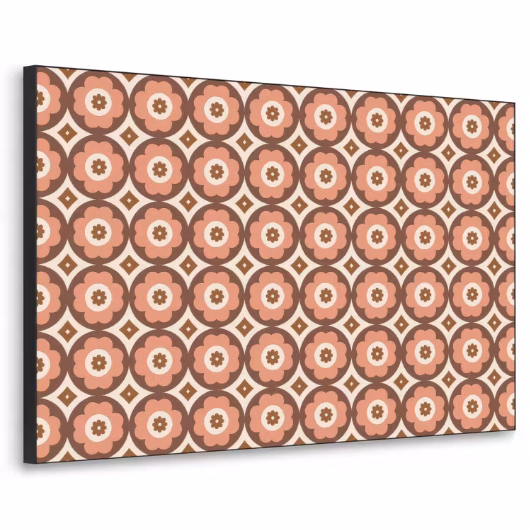 Bloemvormen - Patroon - Roze - Vintage Textielframe zwart klein -3d