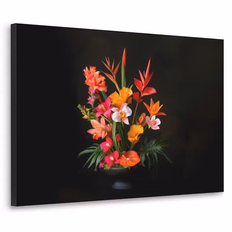 Boeket - Bloemen - Exotisch Textielframe - compleet frame klein -3d
