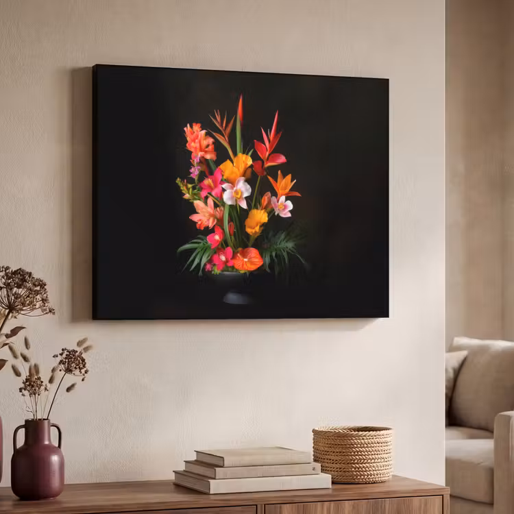 Boeket - Bloemen - Exotisch Textielframe - compleet frame klein -sfeer3