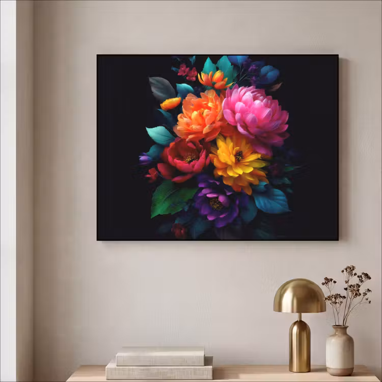 Boeket - Bloemen - Kleur Textielframe - compleet frame klein -sfeer2