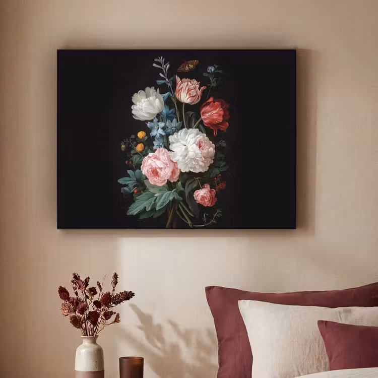 Boeket - Kleurrijk - Klassiek Textielframe - compleet frame klein -sfeer1