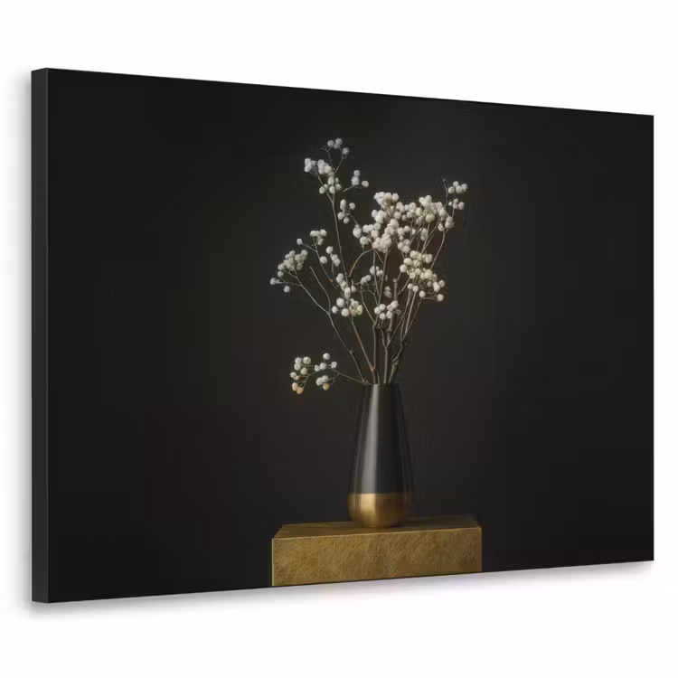 Bloembollen - Wit - Vaas - Minimalistisch Textielframe - compleet frame klein -3d