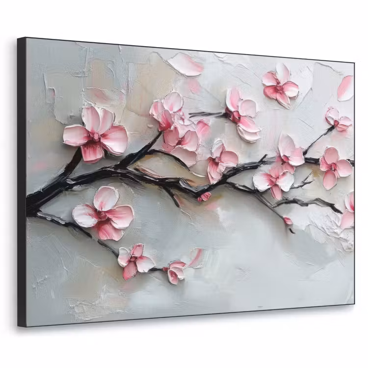 Bloesem - Kunstzinnig - Roze - Sakura Textielframe - compleet frame klein -3d