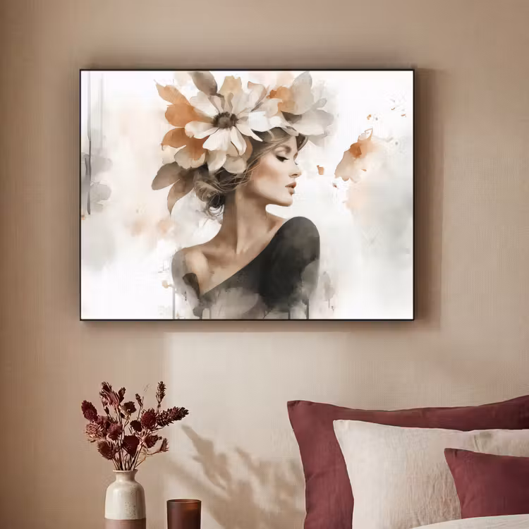 Bloesem - Portret - Gezicht Textielframe - compleet frame klein -sfeer1
