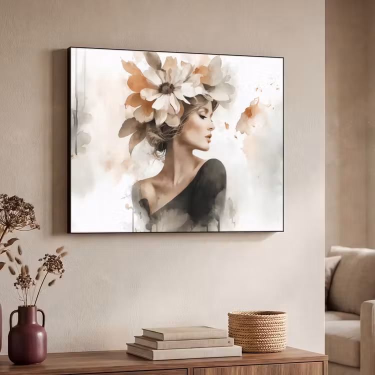 Bloesem - Portret - Gezicht Textielframe - compleet frame klein -sfeer3