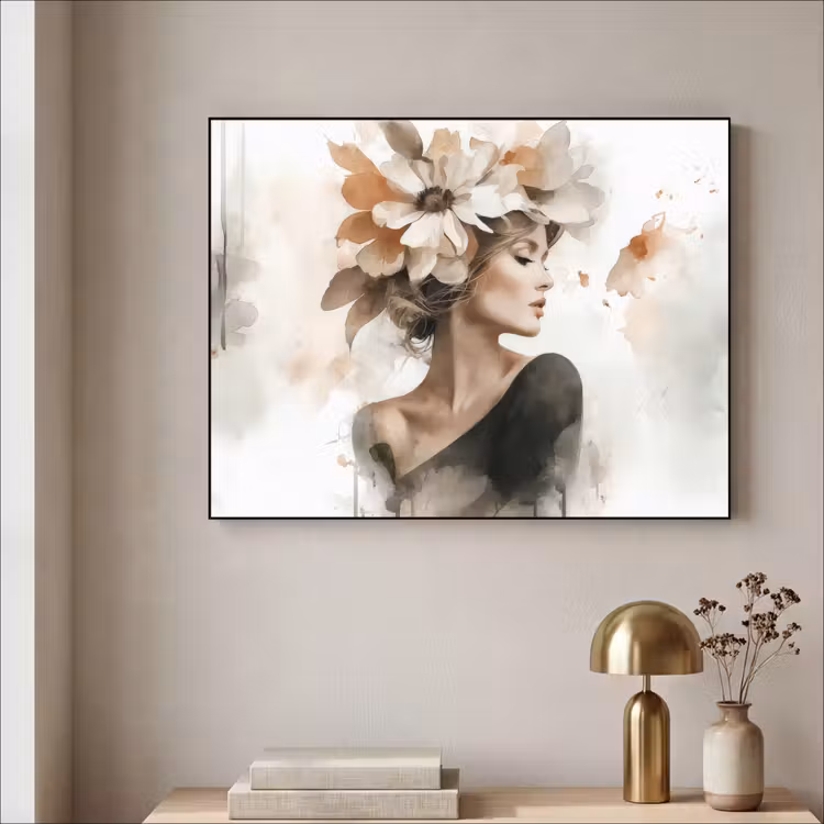 Bloesem - Portret - Gezicht Textielframe - compleet frame klein -sfeer2