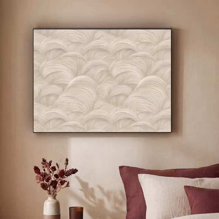 Bogen - Patroon - Beige Textielframe zwart klein 947 -sfeer1