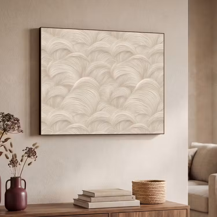 Bogen - Patroon - Beige Textielframe zwart klein 947 -sfeer3