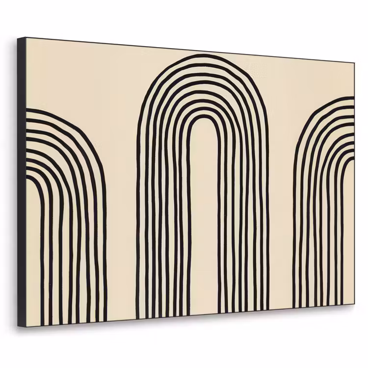 Boogvormen - Zwart - Strak Textielframe - compleet frame klein -3d