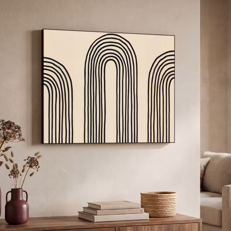 Boogvormen - Zwart - Strak Textielframe zwart klein -sfeer3
