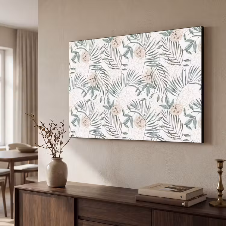 Bohemian - Bloemen - Bladeren - Jungle - Tropical Textielframe zwart klein -sfeer3