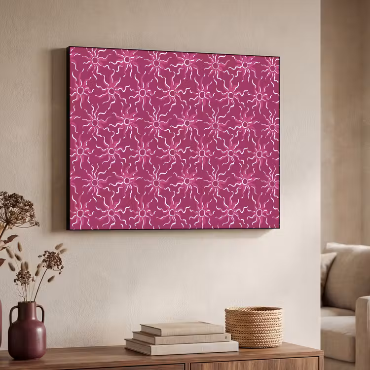 Bohemian - Zon - Magenta Textielframe zwart klein 947 -sfeer3