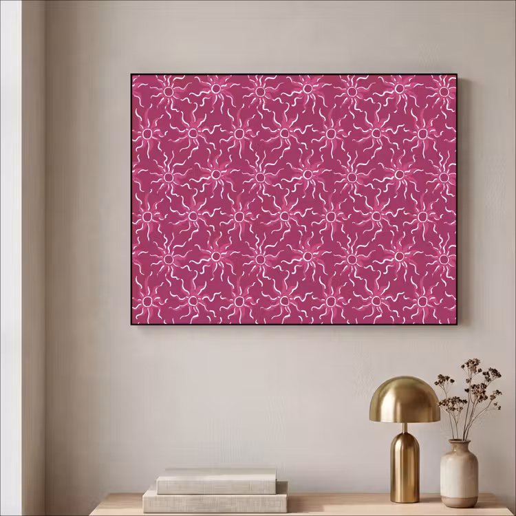 Bohemian - Zon - Magenta Textielframe zwart klein 947 -sfeer2