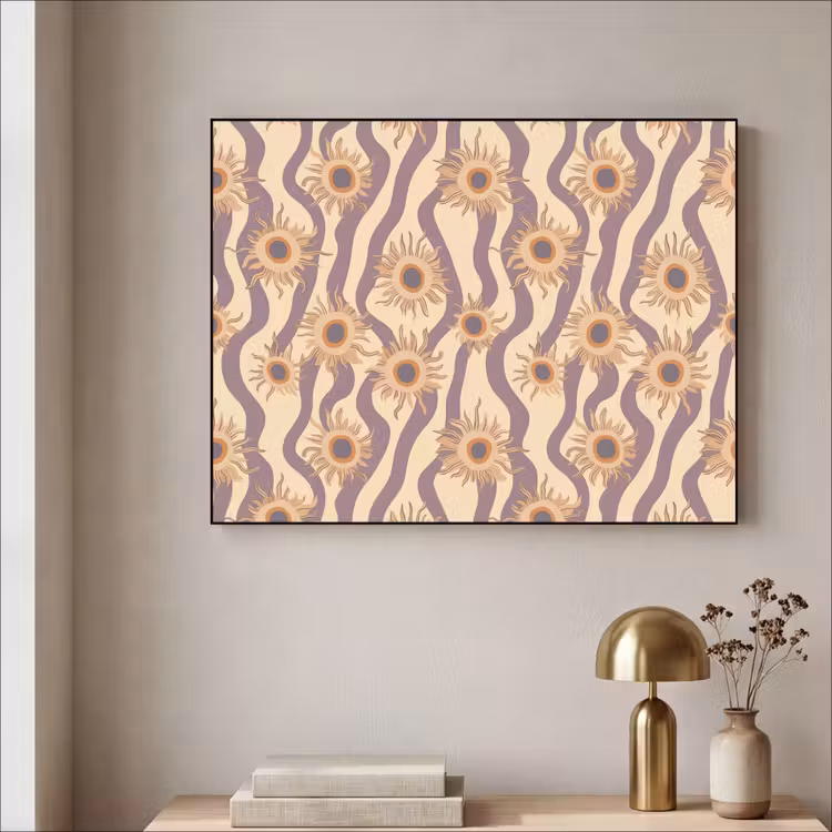 Bohemian - Vibe - Lavendelpaars Textielframe zwart klein 947 -sfeer2