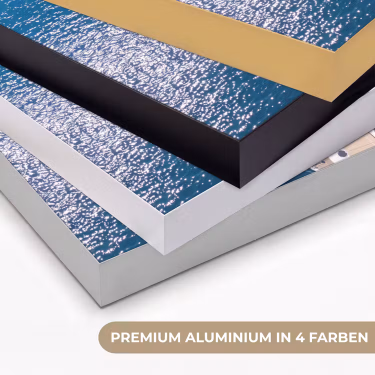 Boot - Jachthaven - Water - Zomer - Blauw Textielframe zwart klein -USP_kleurenDE