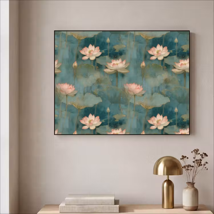Botanisch - Bloemen - Roze Textielframe zwart klein 947 -sfeer2
