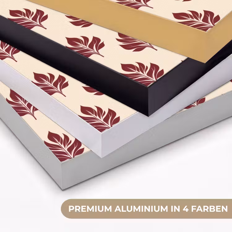 Botanisch - Patroon - Bordeaux Textielframe zwart klein 947 -USP_kleurenDE