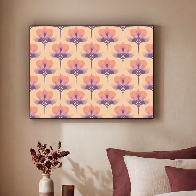 Botanisch - Patroon - Pastel Textielframe zwart klein 947 -sfeer1