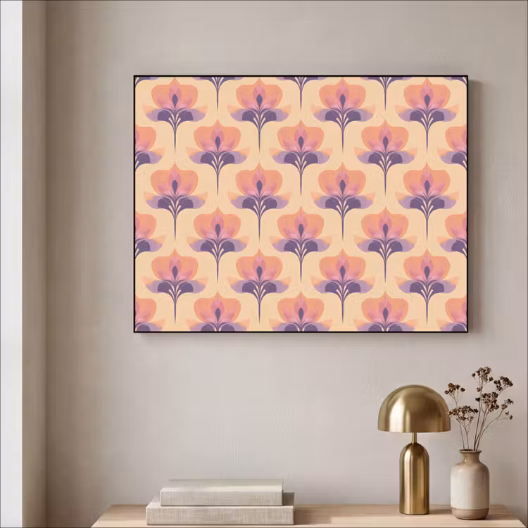 Botanisch - Patroon - Pastel Textielframe zwart klein 947 -sfeer2