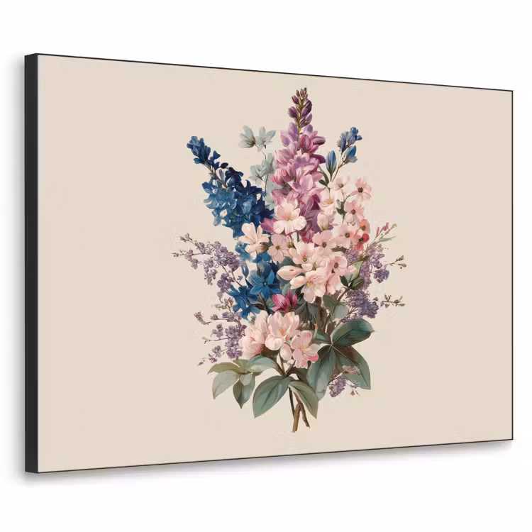 Boeket - Beige - Harmonieus - Subtiel Textielframe zwart klein -3d