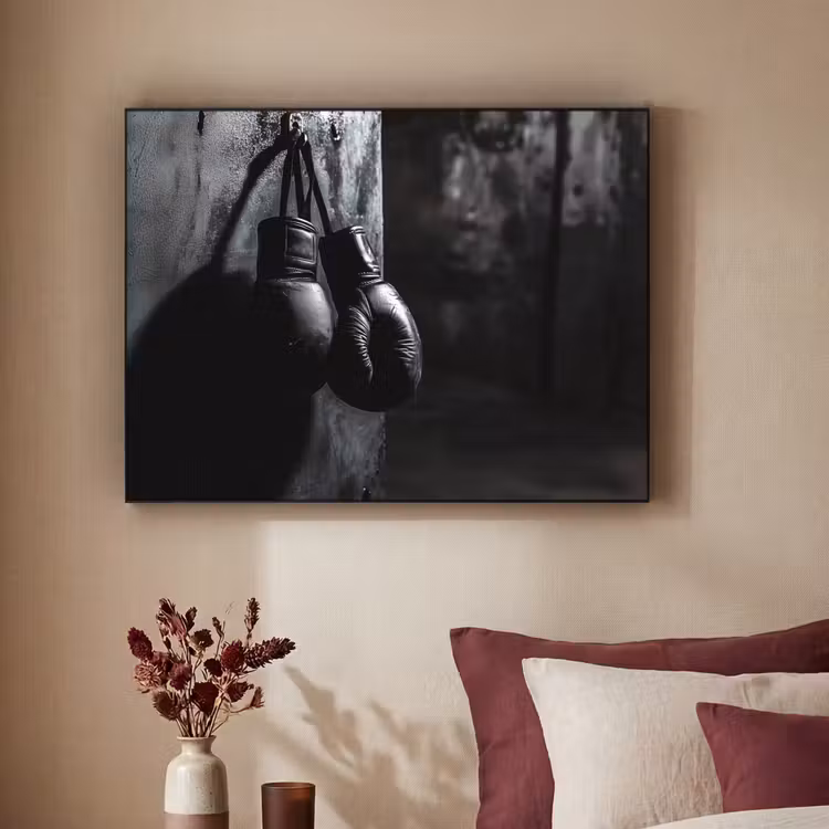 Bokshandschoenen - Muur - Duister - Zwart Textielframe zwart klein -sfeer1