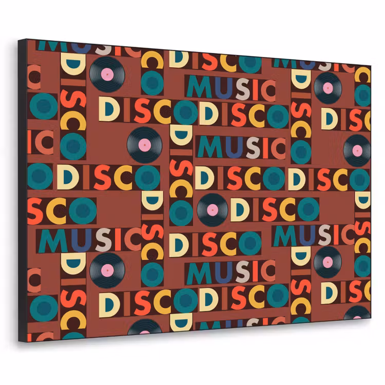Bruin - Retro - Disco - Patroon Textielframe - compleet frame klein 947 -3d