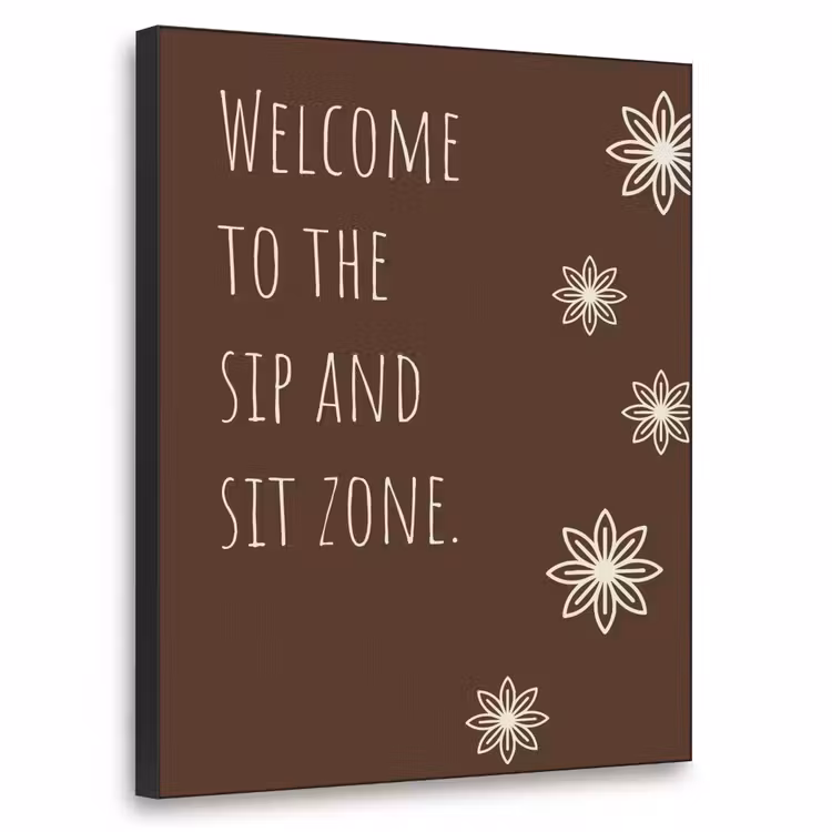 Bruin - Quote - Bloemen - Zomer Textielframe - compleet frame klein -3d