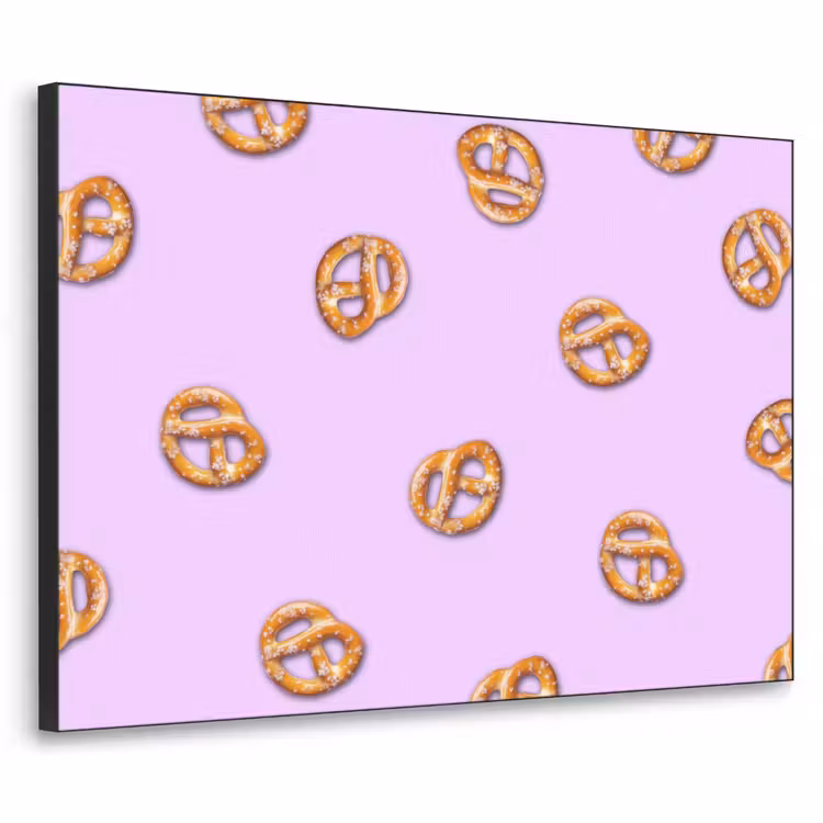 Pretzels - Eten - Paars Textielframe - compleet frame klein -3d